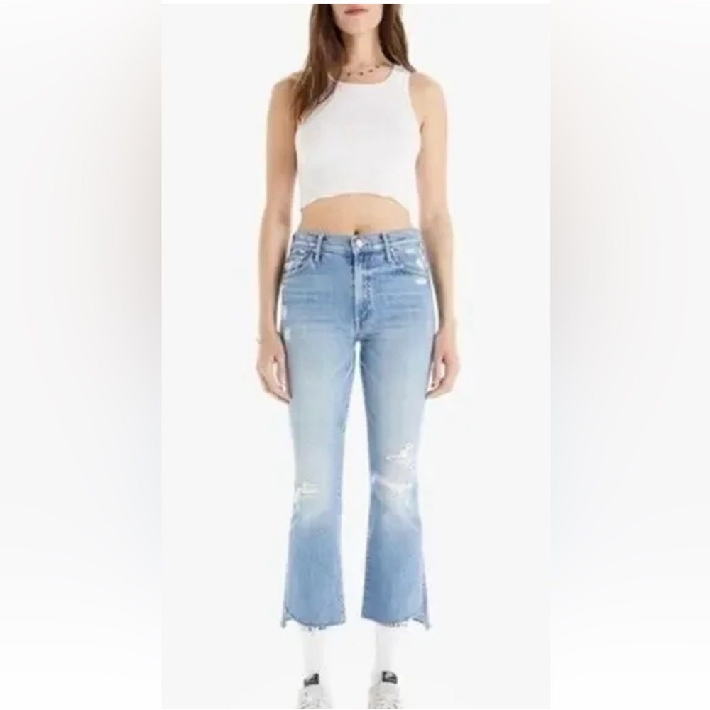 MOTHER Blue Ankle Cropped Pants
